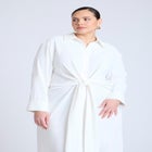 Tie Front Oversized Shirt Dress image number null