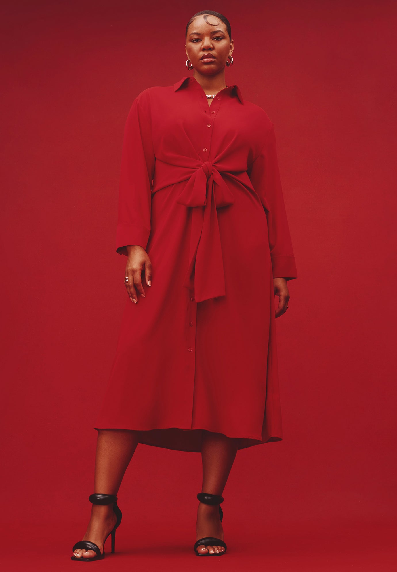 Tie Front Oversized Shirt Dress image number 0