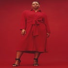 Tie Front Oversized Shirt Dress image number null