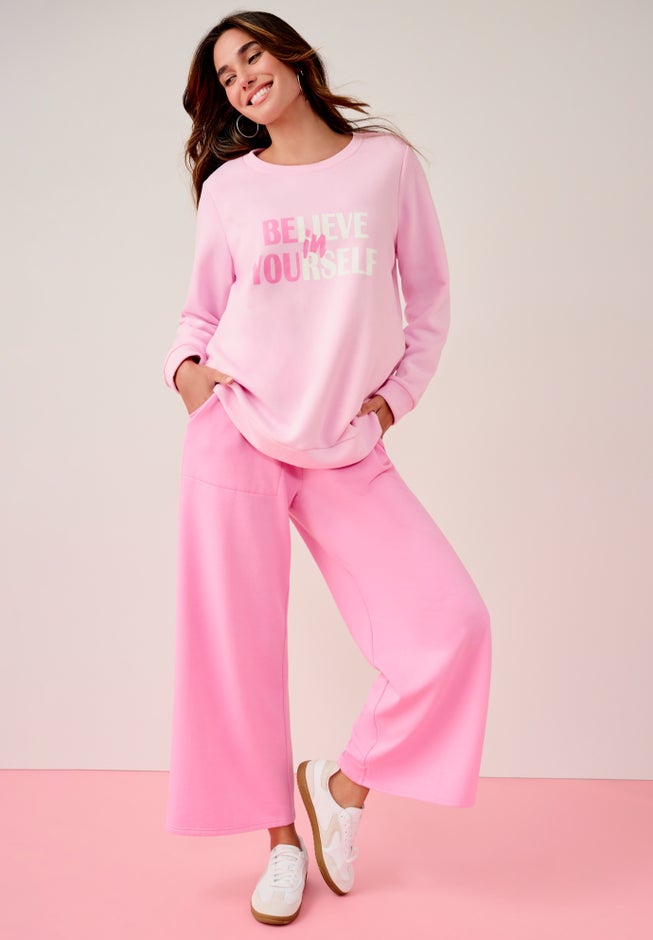 Comfort+ Fleece Flared Sweatpants image number 2