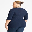 Sleek Funnel Neck Elbow Sleeve Sweater image number null