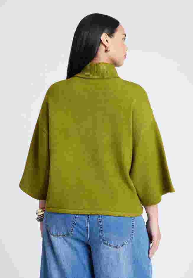 Boxy Three Quarter Sleeve Turtleneck image number 1