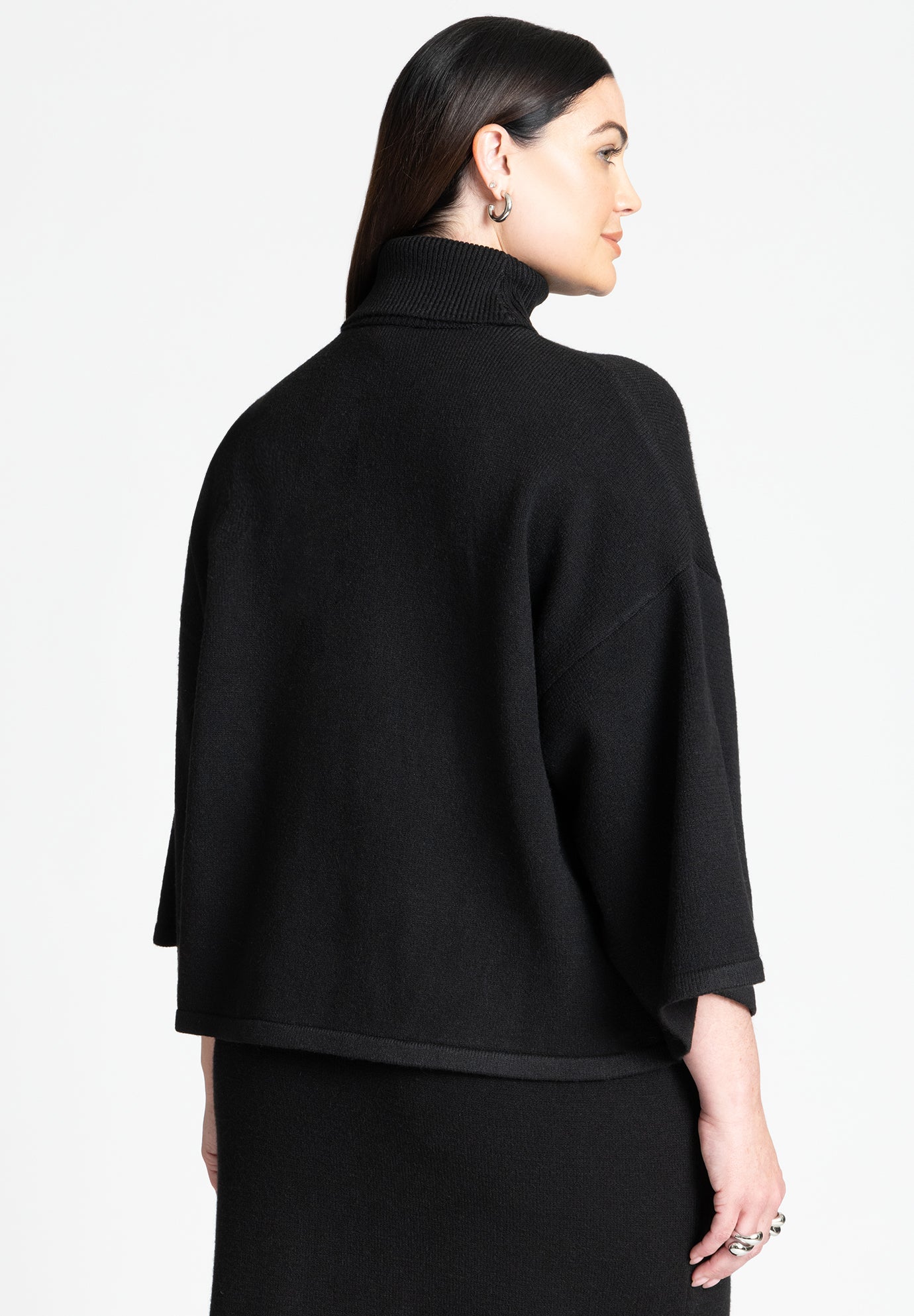 Boxy Three Quarter Sleeve Turtleneck image number 2