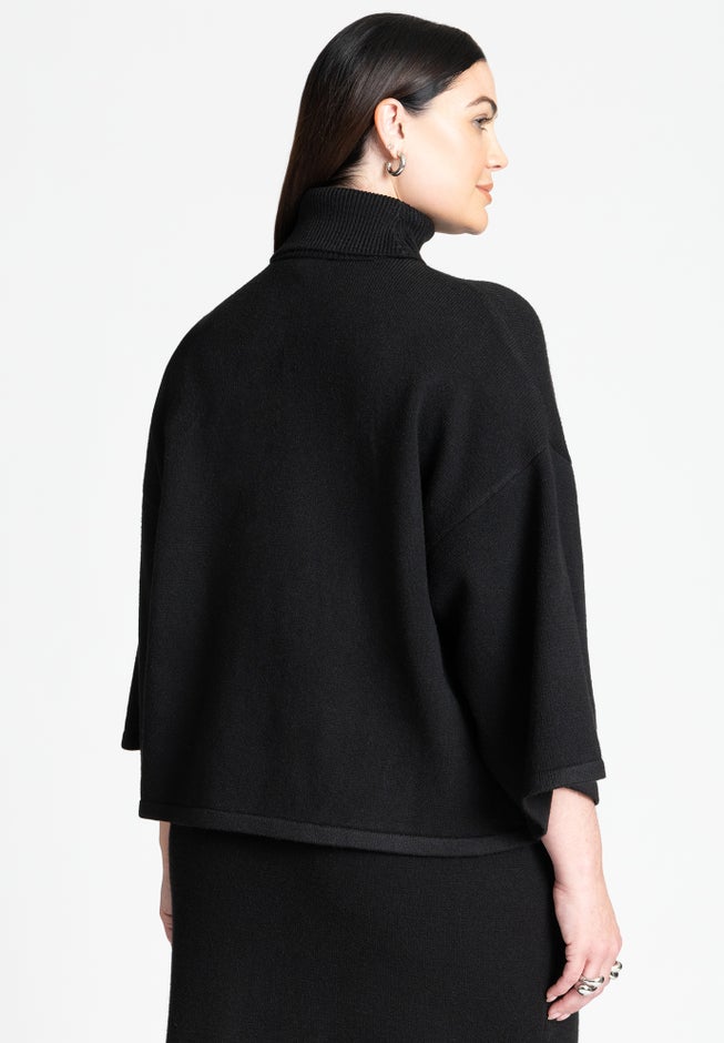 Boxy Three Quarter Sleeve Turtleneck image number 2
