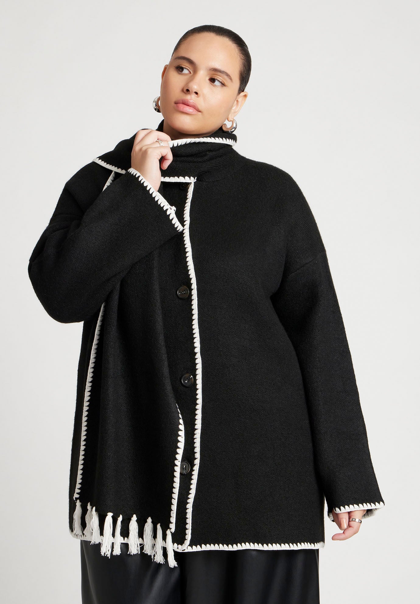 Scarf Sweater Coat image number 1