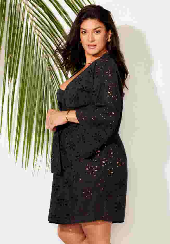 Open Front Eyelet Tunic Cover Up image number 2