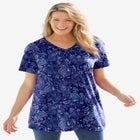 Perfect Printed Short-Sleeve V-Neck Tunic image number null