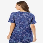 Perfect Printed Short-Sleeve V-Neck Tunic image number null