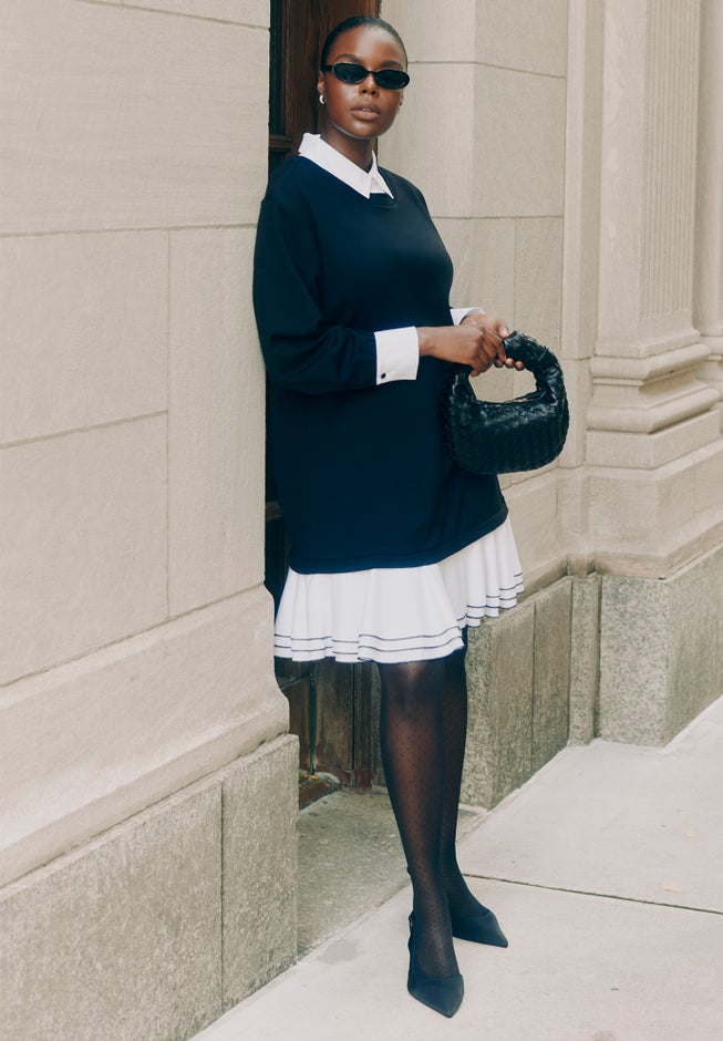 Twofer Mini Shirt Dress image number 0