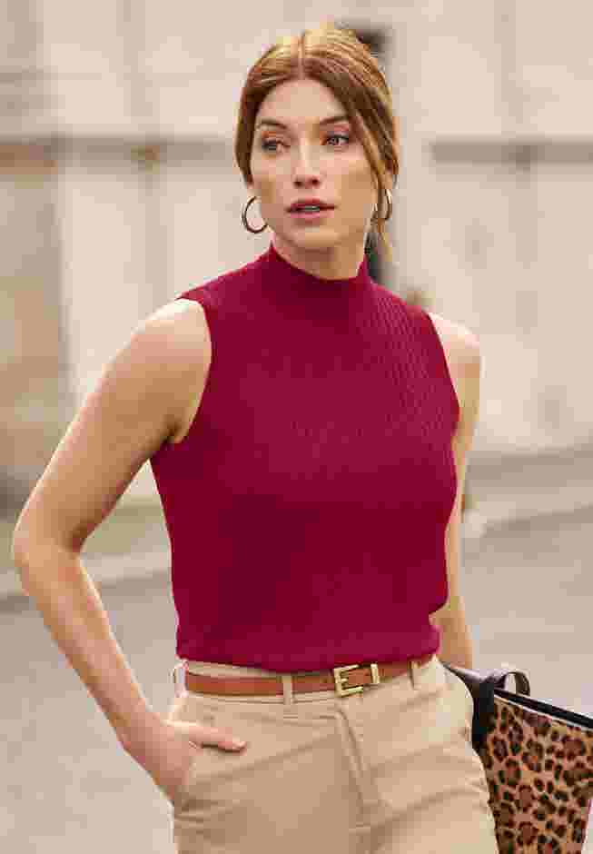 Ribbed Sleeveless Shell image number 0