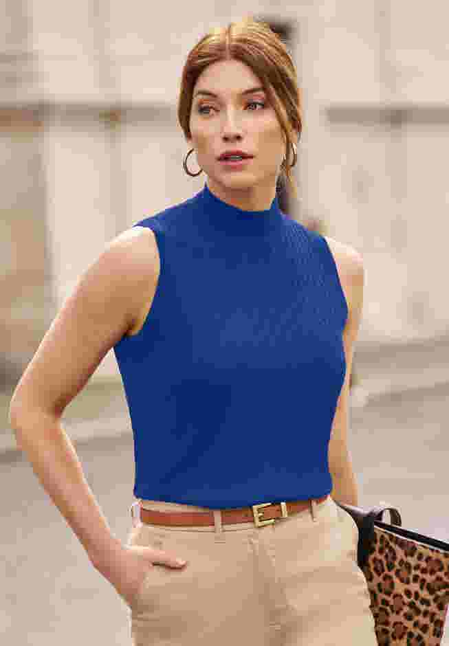 Ribbed Sleeveless Shell image number 0