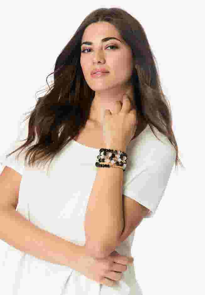 5-Row Stretch Beaded Bracelet image number 0