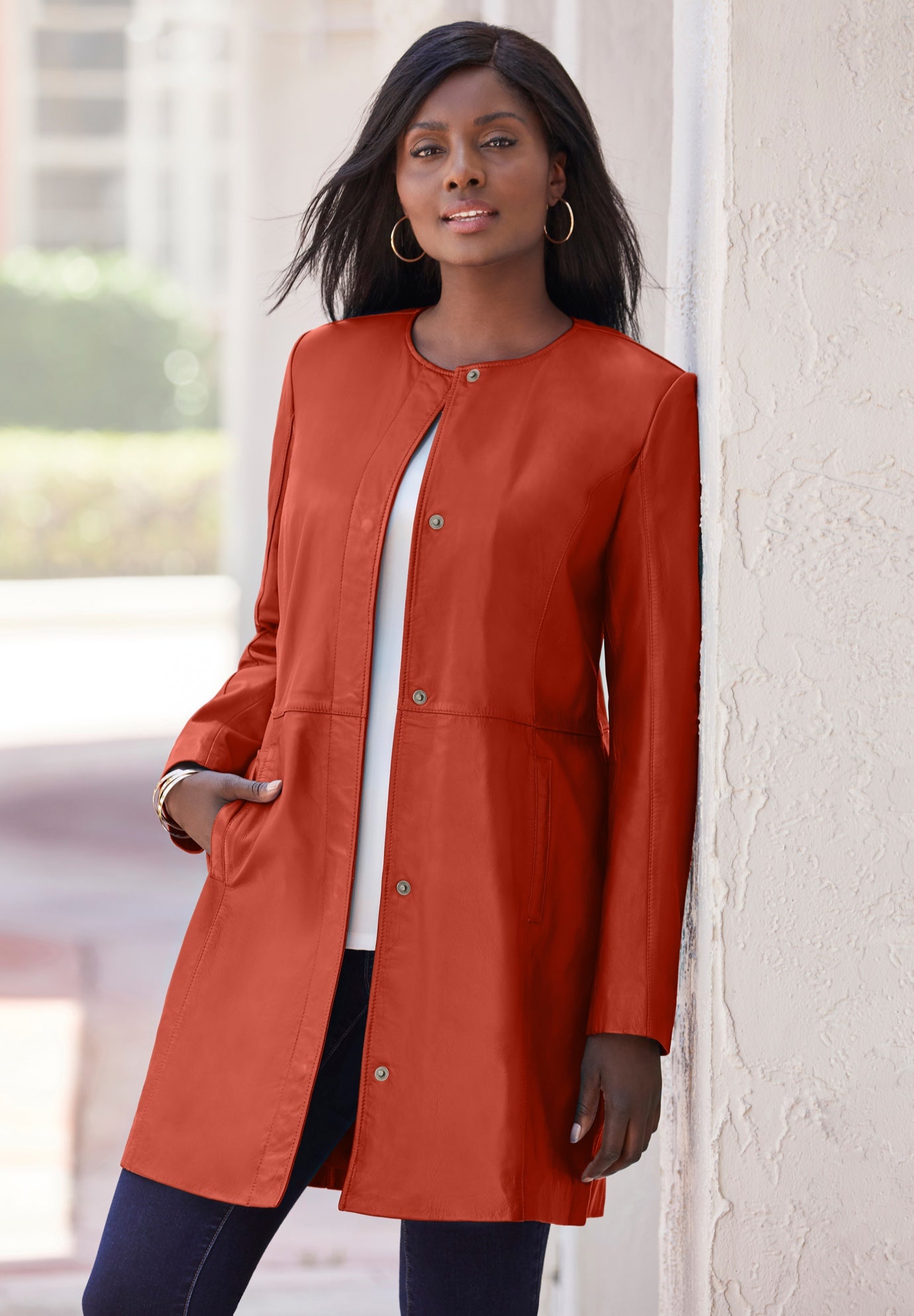 Three-Quarter Leather Jacket image number 0