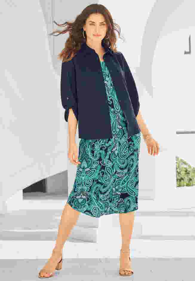 Roll Tab Jacket Dress image number 4