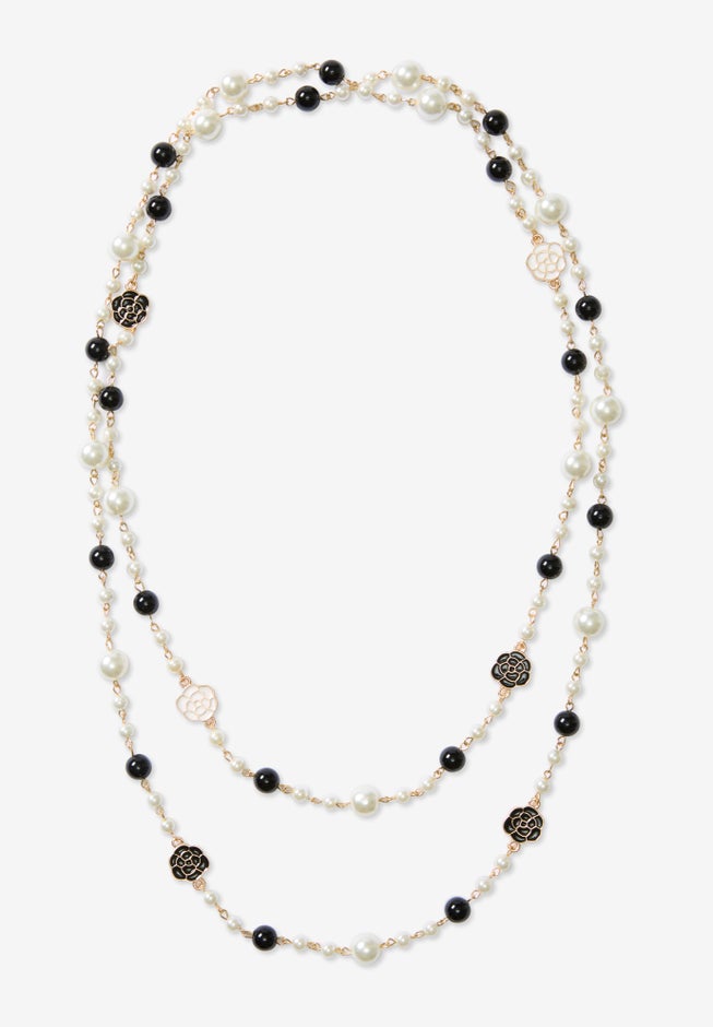 Faux Pearl and Gold Necklace image number null