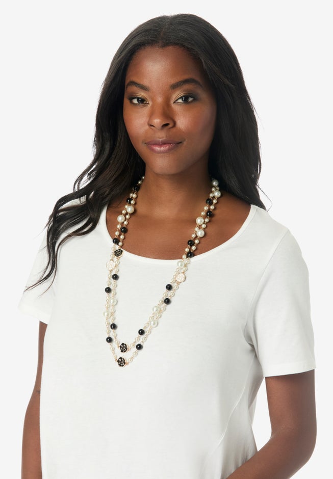 Faux Pearl and Gold Necklace image number null