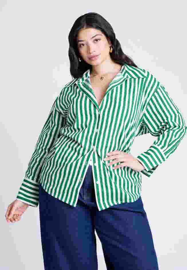 Striped Tie Back Button Up Top image number 1