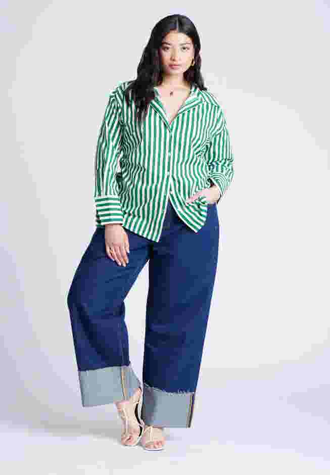 Striped Tie Back Button Up Top image number 2