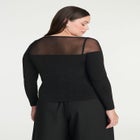Mesh Panel Long Sleeve Top image number null