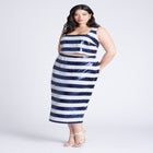 Sequin Striped Crop Top image number null