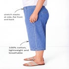 Lightweight Wide-Leg Crop Mid-Rise Elastic Waist Jeans image number null