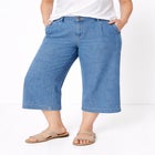 Lightweight Wide-Leg Crop Mid-Rise Elastic Waist Jeans image number null