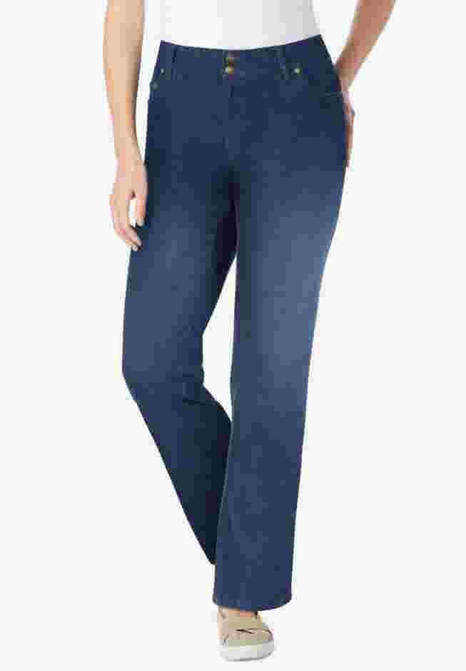 Women's Plus-Size Secret Solutions&trade; Tummy Smoothing Bootcut Stretch Denim Jeans image number 0