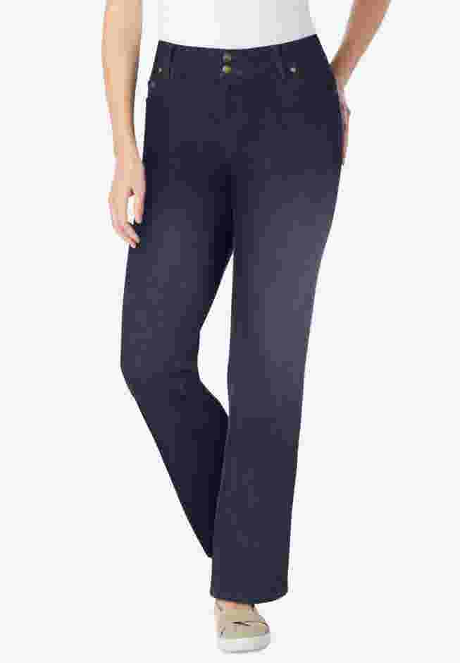 Women's Plus-Size Secret Solutions&trade; Tummy Smoothing Bootcut Stretch Denim Jeans image number 0