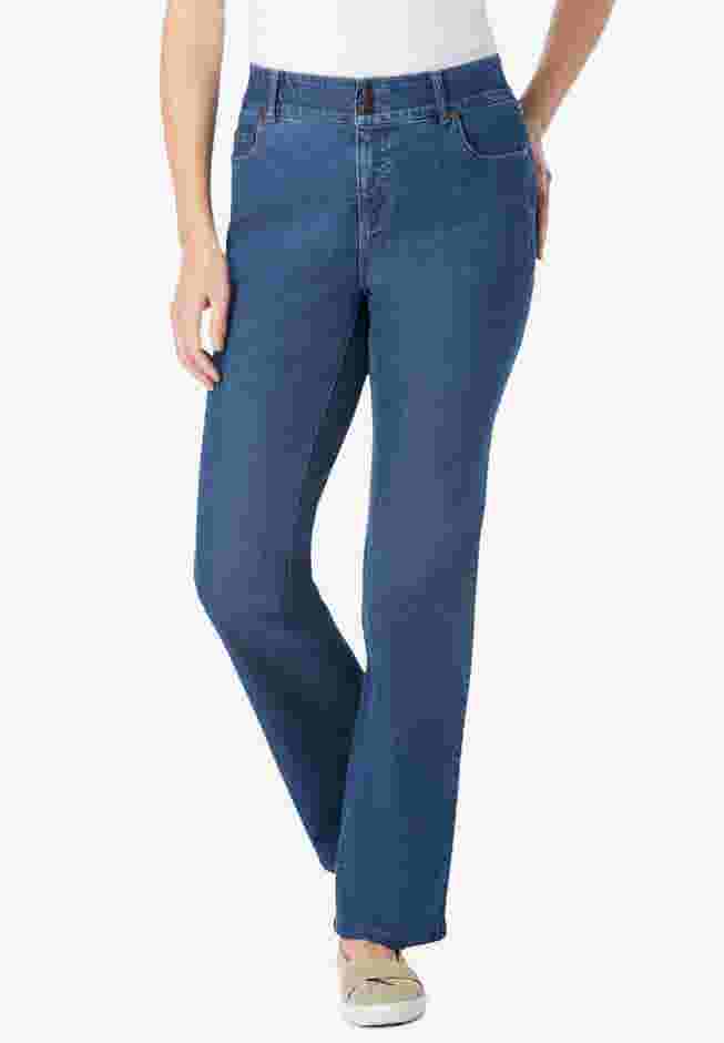 Secret Solutions&trade; Tummy Smoothing Bootcut Stretch Denim Jeans image number 0