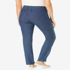 Secret Solutions&trade; Tummy Smoothing Straight-Leg Stretch Denim Jeans image number null