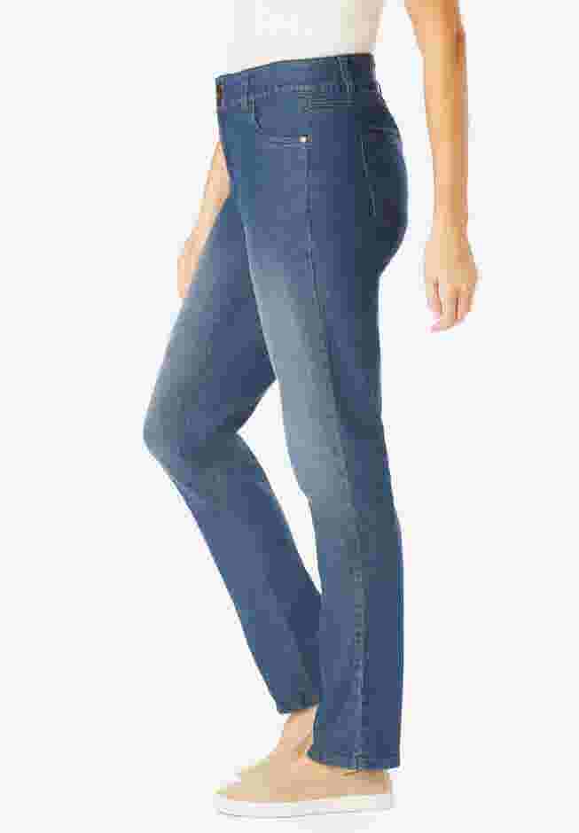 Secret Solutions&trade; Tummy Smoothing Straight Leg Denim Jean image number 2
