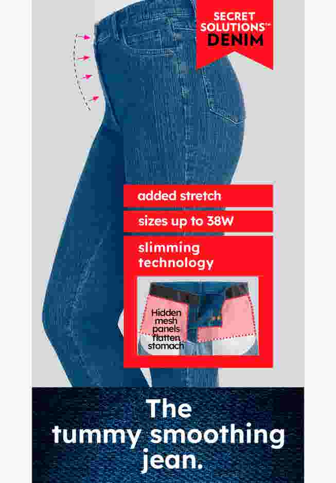 Secret Solutions&trade; Tummy Smoothing Straight Leg Denim Jean image number 3