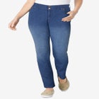 Secret Solutions&trade; Tummy Smoothing Straight-Leg Stretch Denim Jeans image number null