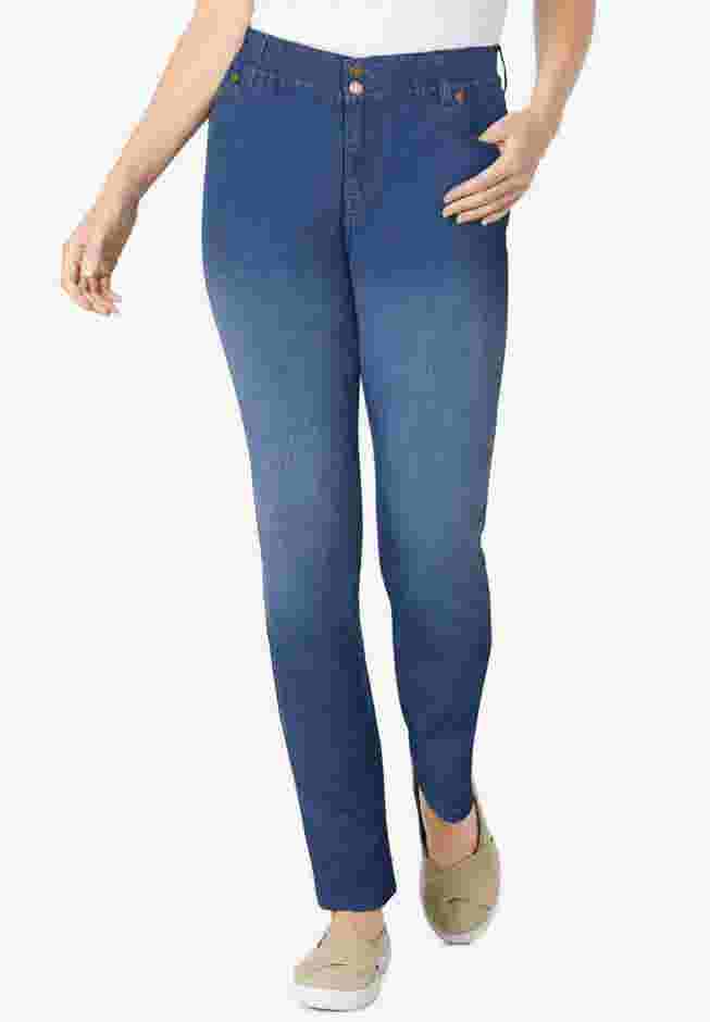 Secret Solutions&trade; Tummy Smoothing Straight Leg Denim Jean image number 5