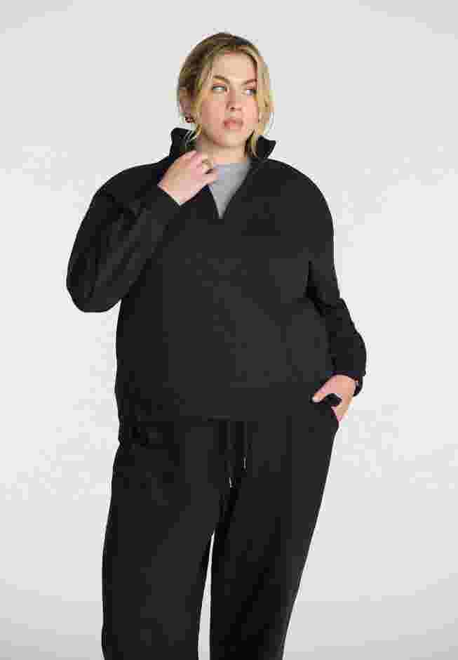 Knit Quarter Zip Collared Sweatshirt image number 0