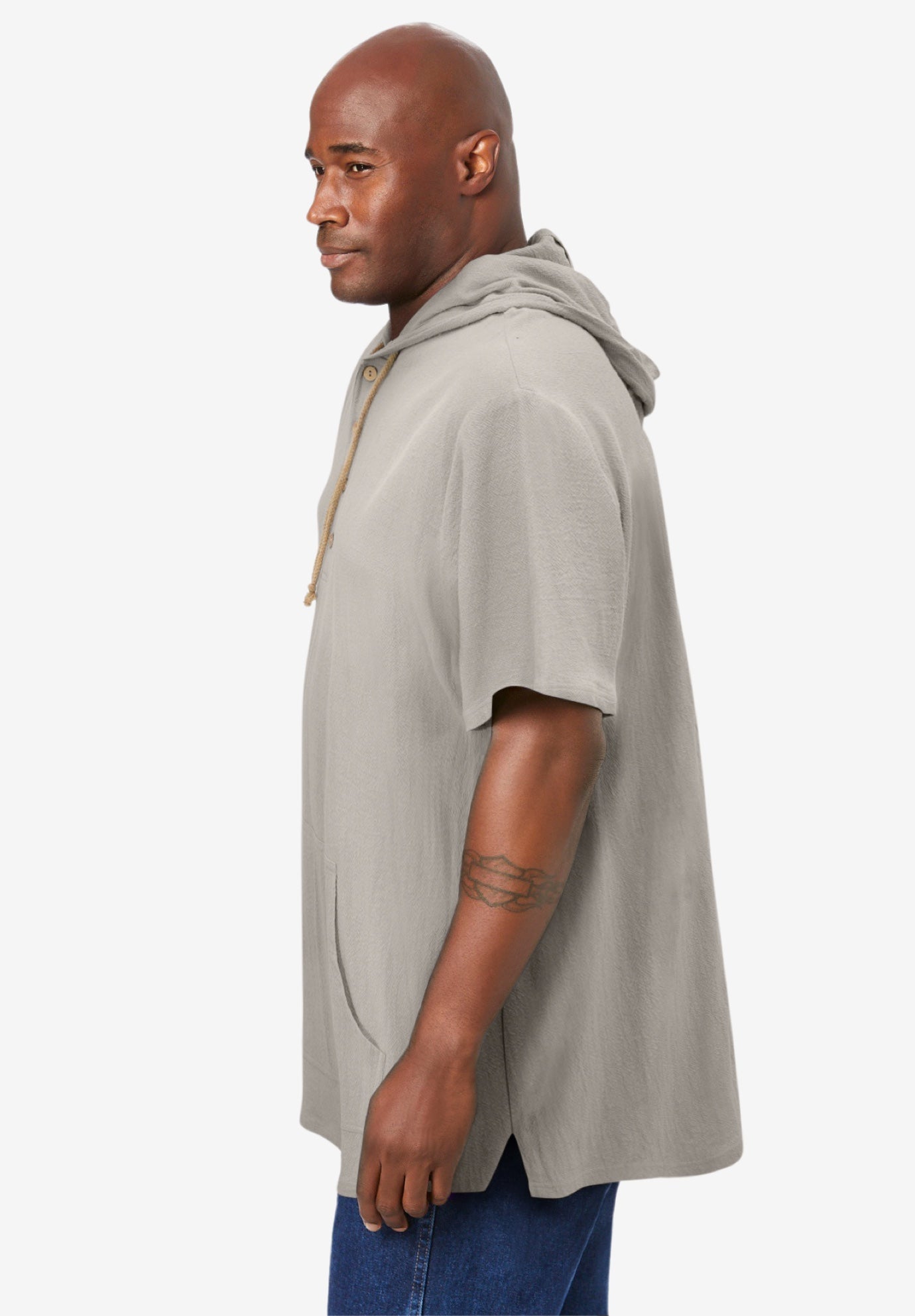 Gauze Short-Sleeve Hoodie image number 2
