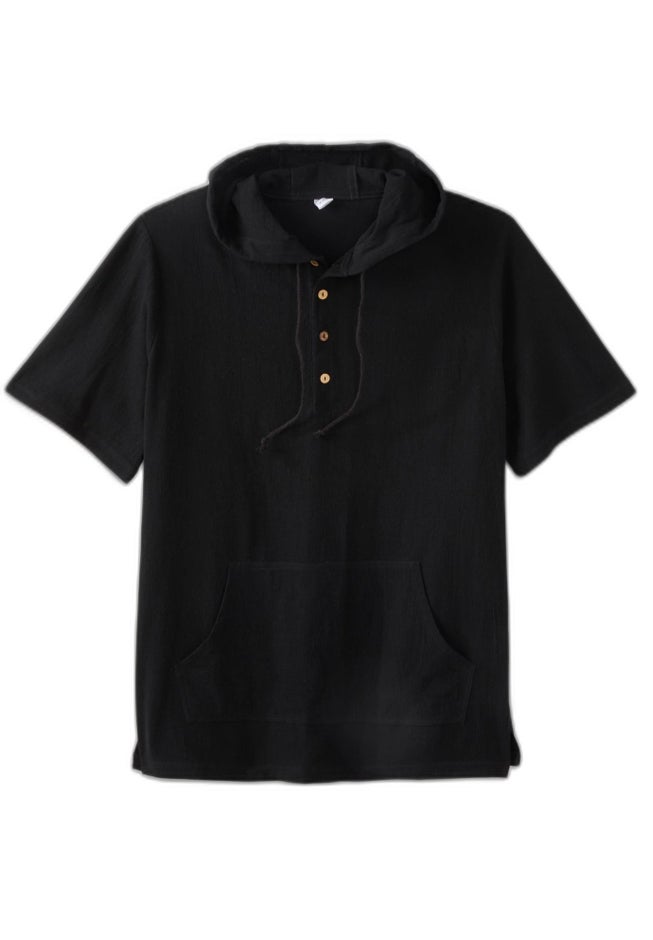 Gauze Short-Sleeve Hoodie image number 1