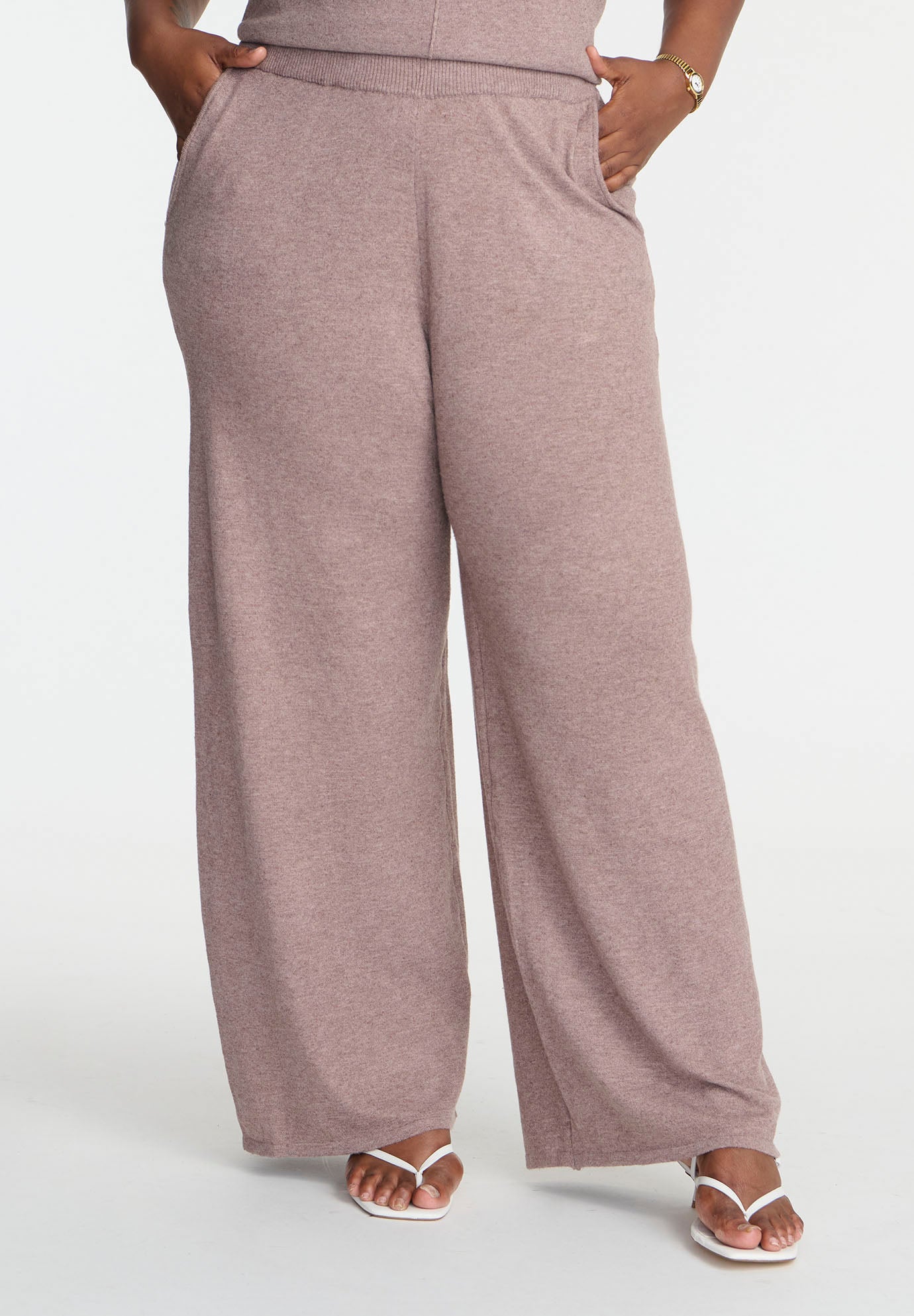 Knit Wide Leg Sweater Pant image number 1