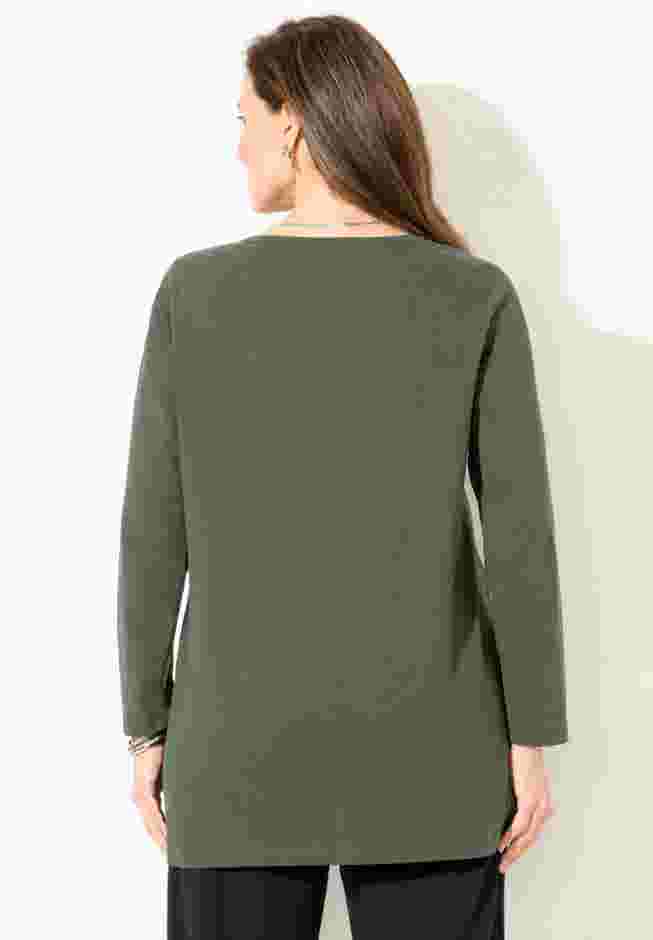 Suprema® Studio V-Neck Henley Top image number 1