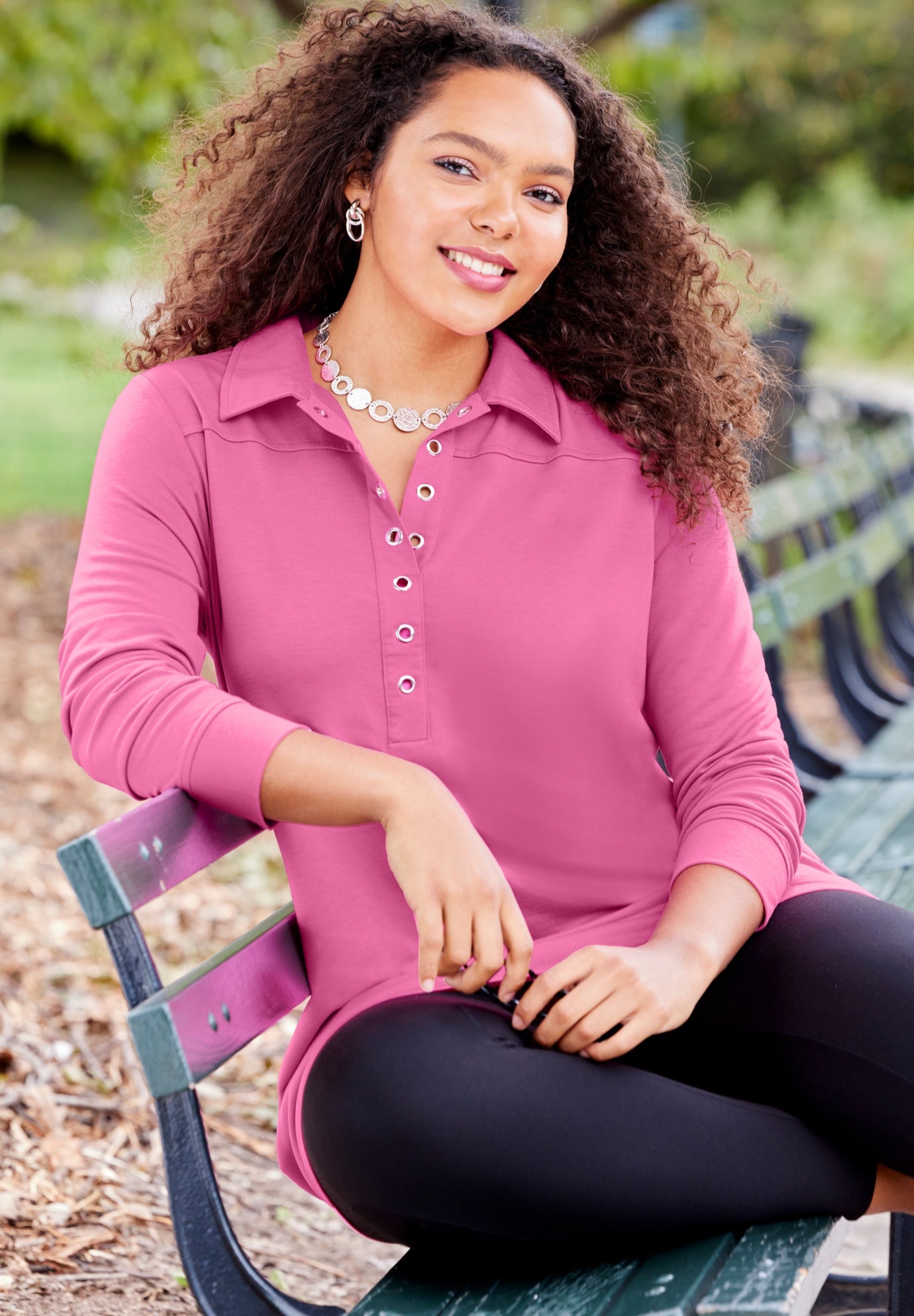 Cloud Knit French Terry Collared Tunic image number 1