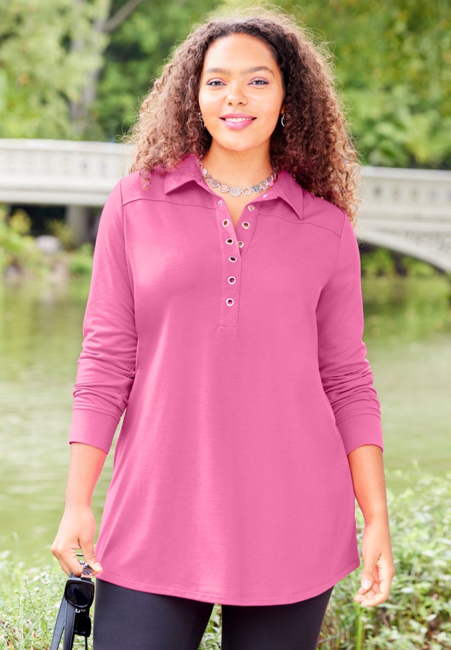 Cloud Knit French Terry Collared Tunic image number 2