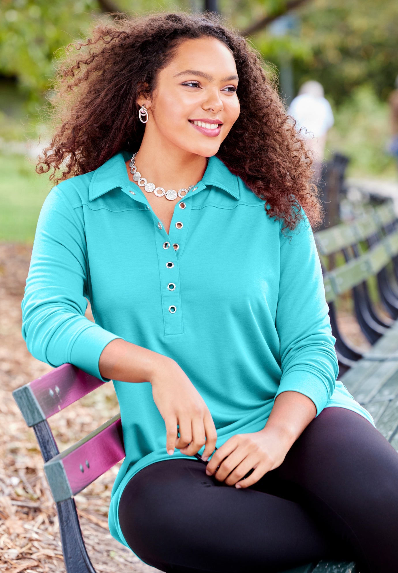 Cloud Knit French Terry Collared Tunic image number 1