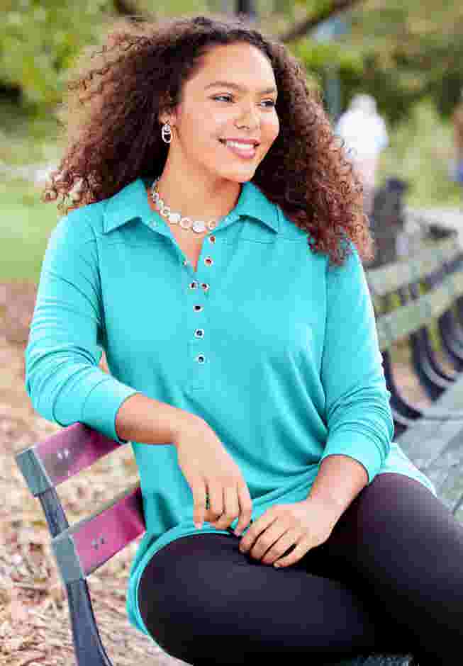 Cloud Knit French Terry Collared Tunic image number 4