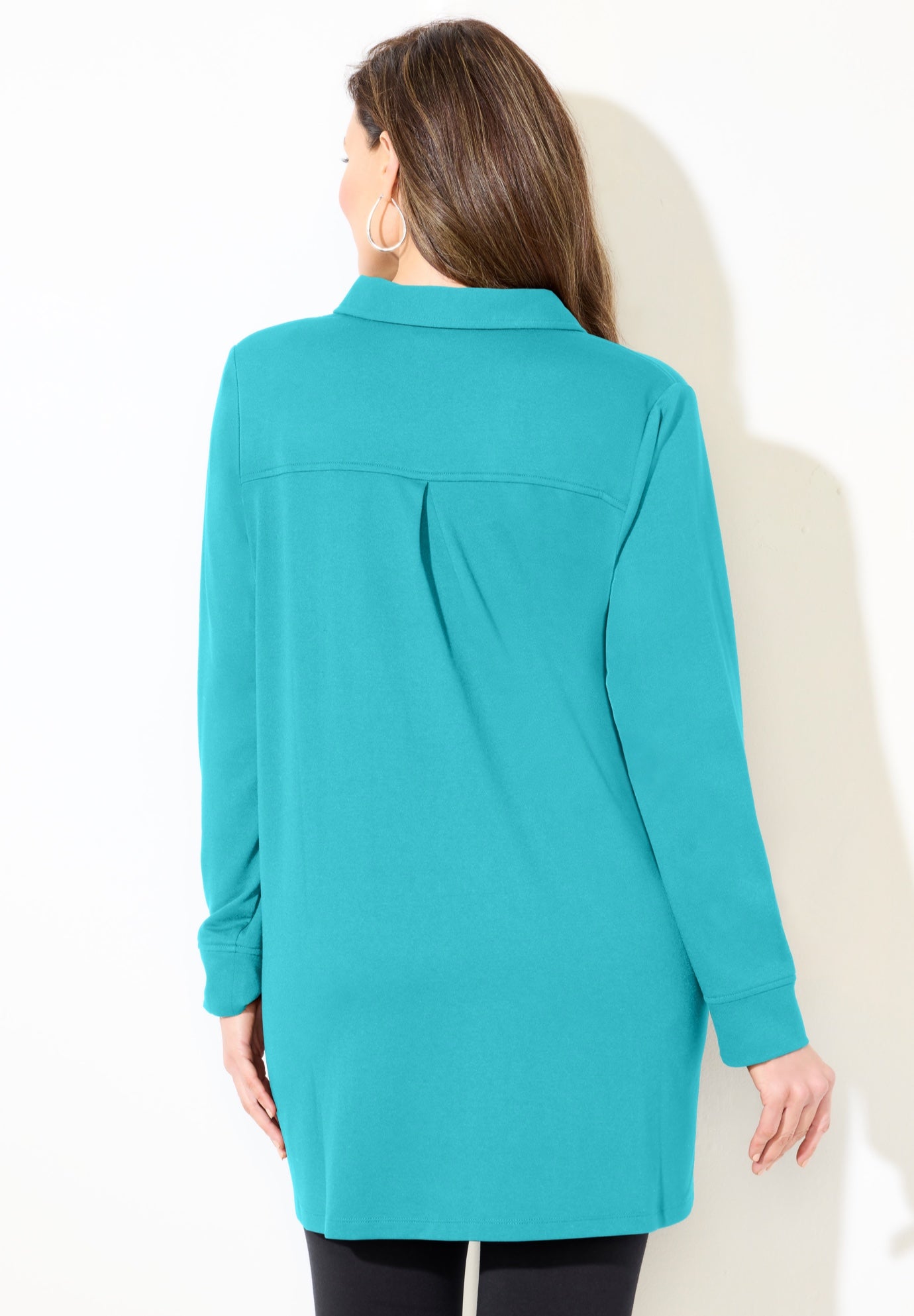 Cloud Knit French Terry Collared Tunic image number 3