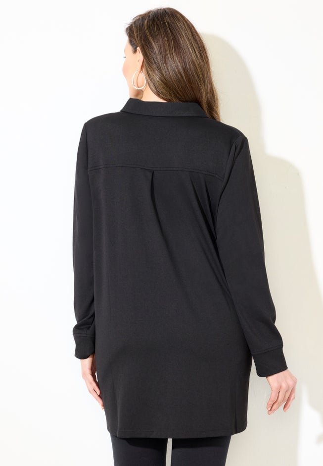 Cloud Knit French Terry Collared Tunic image number 1