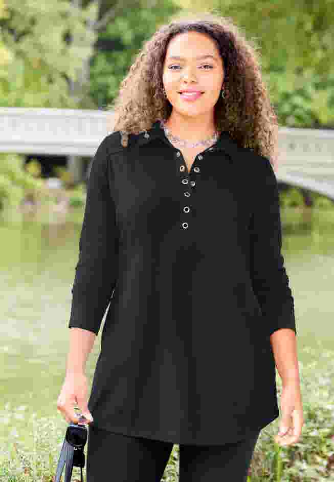 Cloud Knit French Terry Collared Tunic image number 0
