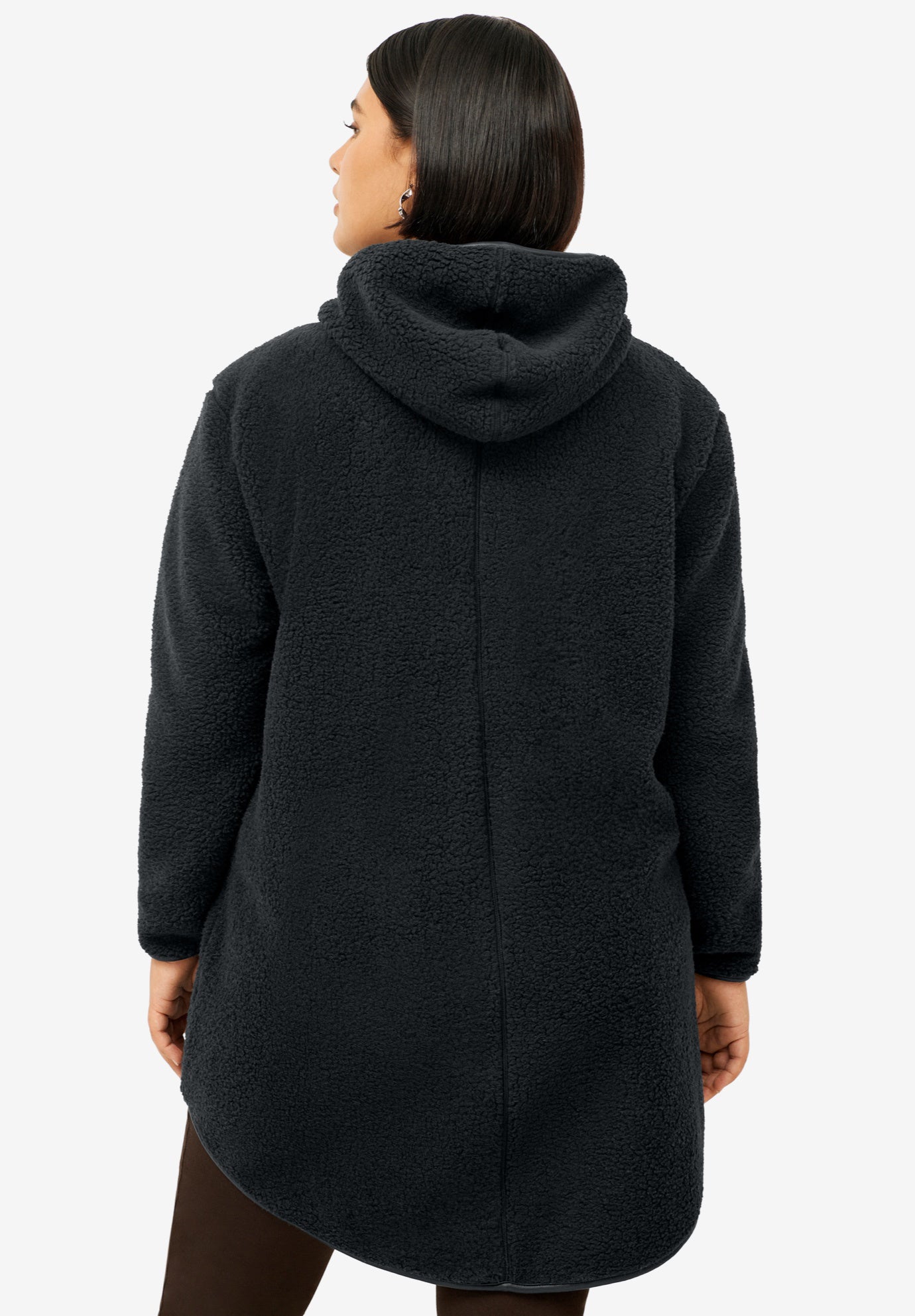 Zip Front Hooded Sherpa Jacket image number 1