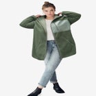 Zip Front Hooded Sherpa Jacket image number null