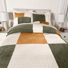 Modern Velvet Patchwork Bedspread image number null