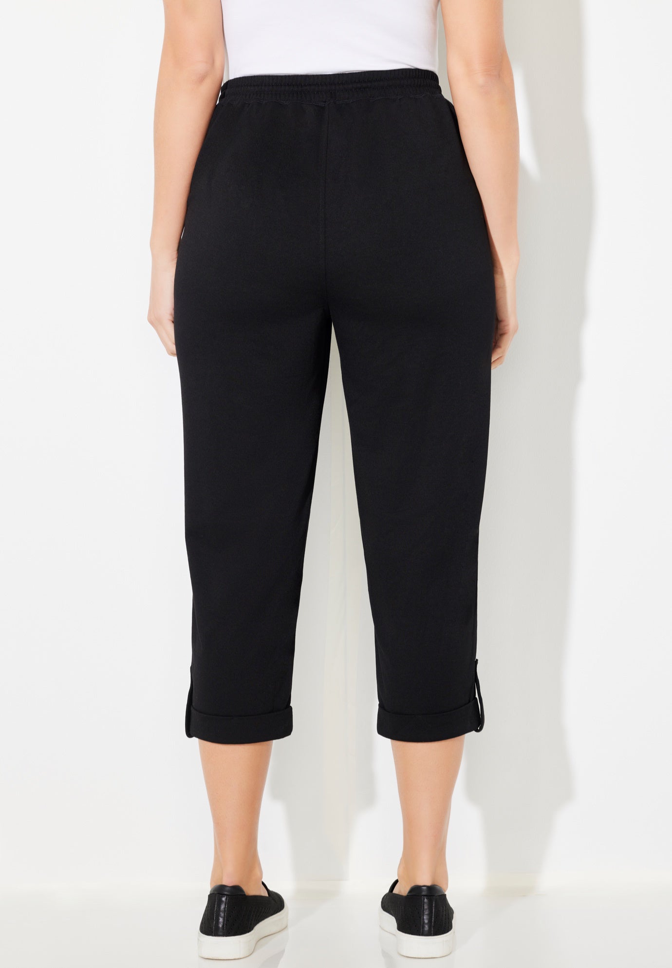 Cloud Knit French Terry Roll Tab Capri image number 1